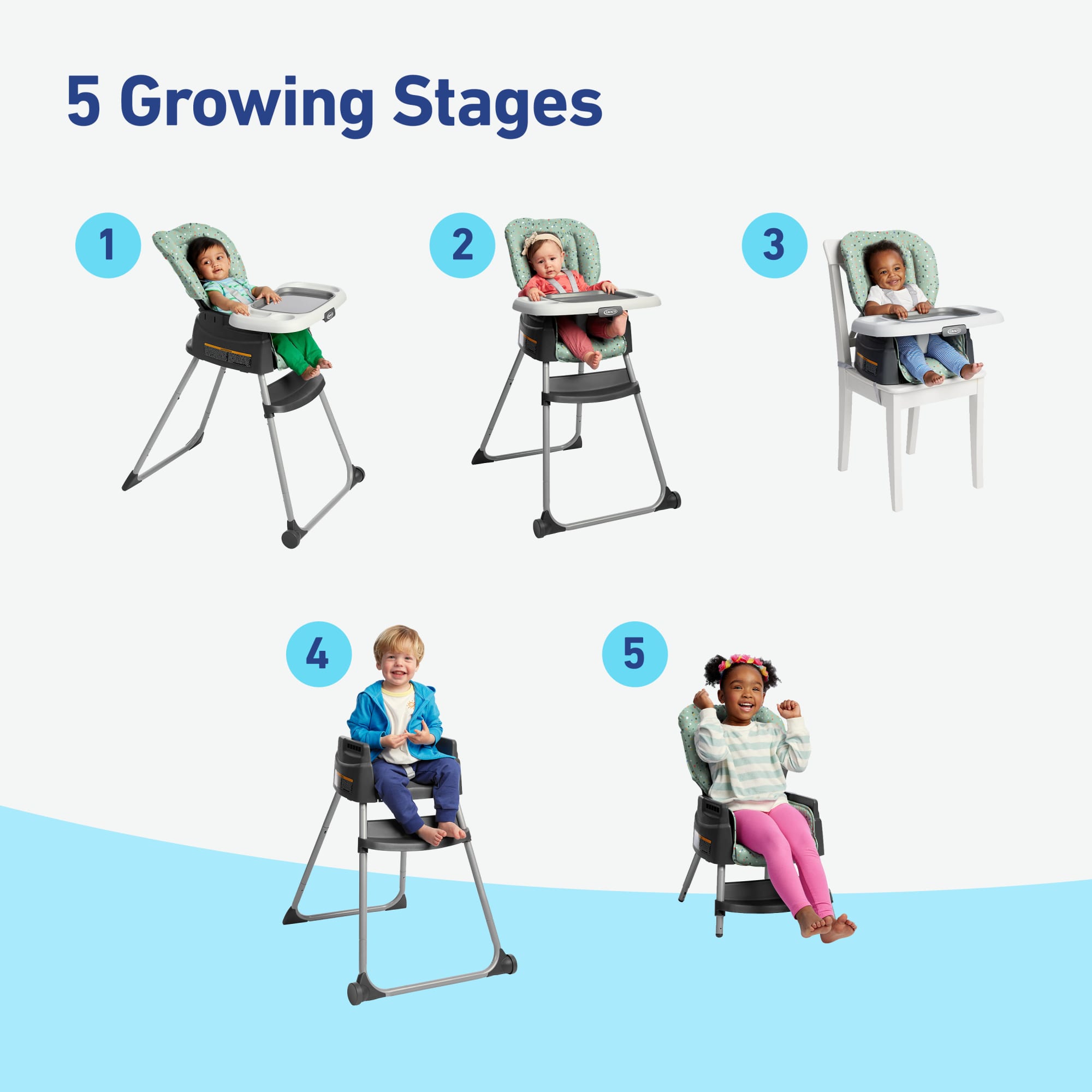 Graco Made2Grow 5-in-1 High Chair, Terrazo photo 2