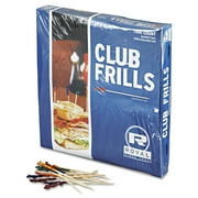 Royal Club Cellophane-Frill 4" Wood Picks, 1000 count