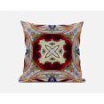 thumbnail image 2 of 16"x16" Grey Green Magenta Red Zippered Suede Geometric Throw Pillow, 2 of 3