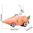 thumbnail image 2 of Easter Resin Figurine of Bunny Riding Carrot Car, Cute Desktop Tabletop Ornament for Spring Easter Holiday, Mini Statue for Home Office Desk Farmhouse & Festive Easter Decorations, 8*6*3in, Orange, 2 of 8