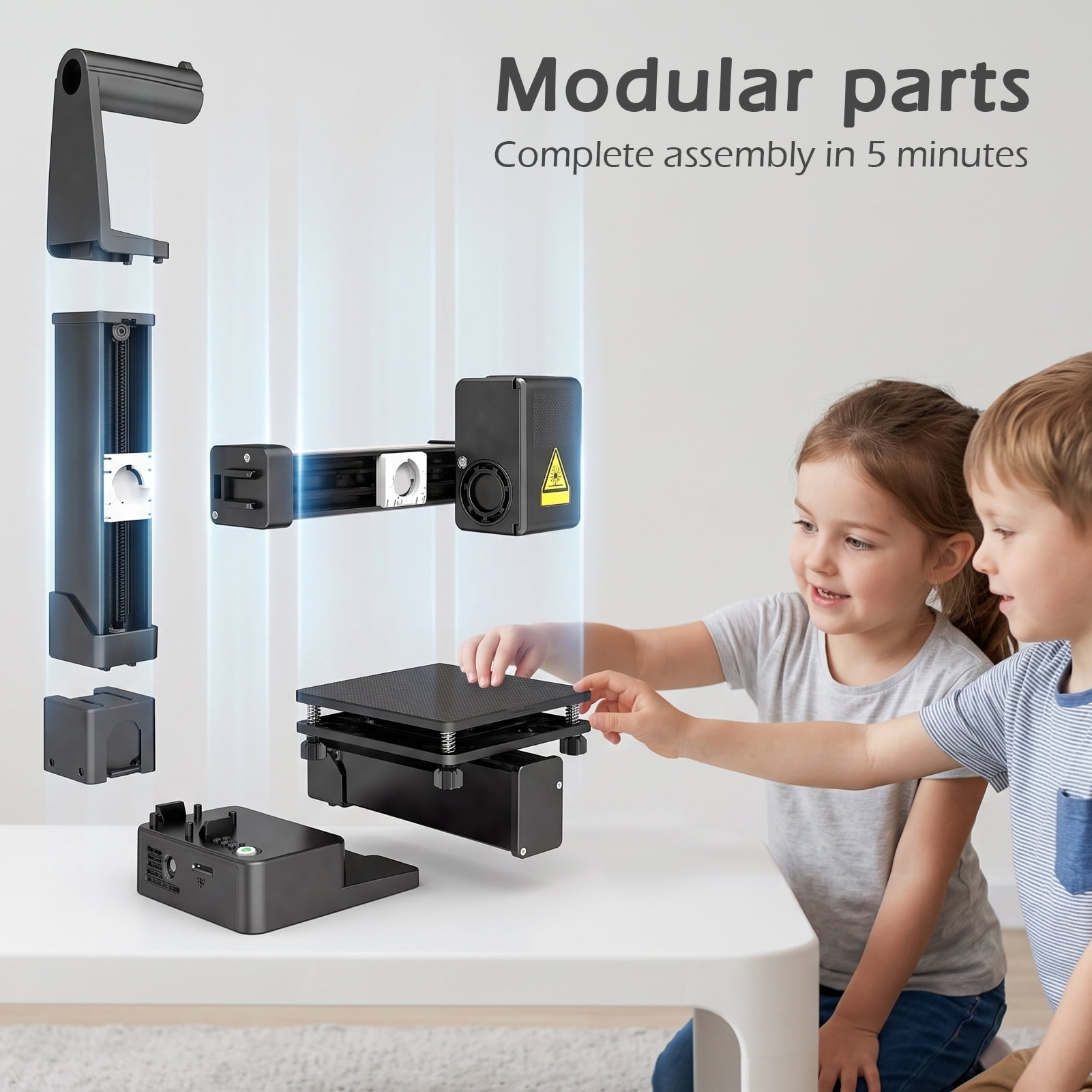 EasyThreed Mini 3D Printer with Removable Build Plate,100x100x100mm Build Volume, for Beginners, Kids Toys