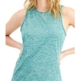thumbnail image 2 of ID Ideology Womens Essentials Heathered Keyhole Back Tank Top Forest Rain M, 2 of 3