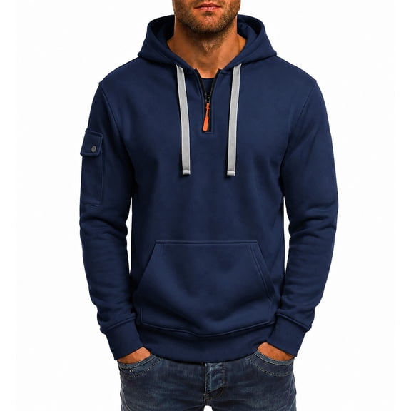 SRZYMJ Mens Hooded Sweatshirt Casual Long Sleeve Drawstring