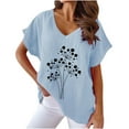 thumbnail image 2 of Mareep T-shirt pour Femmes S-3TG Col Imprimé Mode Confortable Blouses Féminines Tops Liquidation, Cadeau, 2 of 4