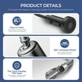thumbnail image 6 of TVOFEK Stainless Steel Kitchen Faucets with Pull Down Sprayer 3-Mode, Black Spring Kitchen Sink Faucet with Deck Plate fits 3 Hole for RV Laundry Vessel, 6 of 13