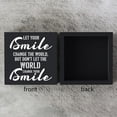 thumbnail image 3 of Zomyto 5"x5" Inspirational Wooden Box Sign Plaque Let Your Smile Change the World Wood Box Sign, 3 of 6