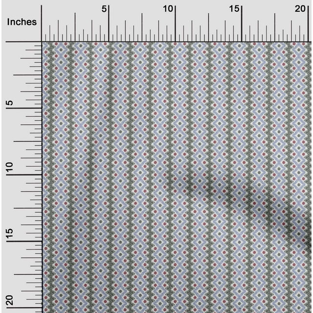 oneOone Organic Cotton Voile Fabric Diamond & Chevron Ikat Printed Craft Fabric BTY 42 Inch Wide