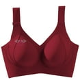 thumbnail image 2 of Sports Bras for Women No Underwire Full Coverage Lightweight Plus Size Solid Color Spaghetti Strap Women's Breathable Bralettes Bras Red M, 2 of 10