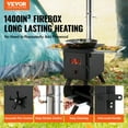 thumbnail image 2 of VEVOR Wood Stove, 86 inch, Alloy Steel Camping Tent Stove, Portable Wood Burning Stove with Chimney Pipes & Gloves, 1400in³Firebox Hot Tent Stove for Outdoor Cooking and Heating with 8 Pipes, 2 of 9