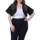 thumbnail image 1 of Chaqueta de mezclilla corta y casual para mujer de tallas grandes Agnes Orinda, 3X, color negro, 1 of 6