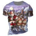 thumbnail image 1 of Ropa con patrón de Papá Noel para hombre, camiseta de manga corta con cuello redondo, talla grande europea, novedad de 2024, 1 of 4