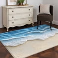 thumbnail image 4 of Abstract Beach Wave Washable Area Rugs 4'x6', Watercolor Blue Ocean Decor Low Pile Throw Living Room Rug Non-Slip Sturdy Edge Binding Carpet for Indoor Entryway Bedside Kitchen, 4 of 9