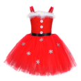 thumbnail image 4 of Adorable Girl Christmas Outfit  Snow Tulle Patchwork Slip Dress with Hat Scarf, 4 of 8