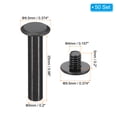 thumbnail image 2 of 50 Sets Chicago Screws, 25mm L Galvanized Iron Chicago Screw Phillips Binding Post Screw Rivets for Leather Belt Scrapbook Photo Albums, Black, 2 of 6