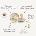 thumbnail image 6 of FRIGG Daisy Night Natural Rubber Baby Pacifier 2-Pack, 0-6 Months, Croissant/Cream, 6 of 6