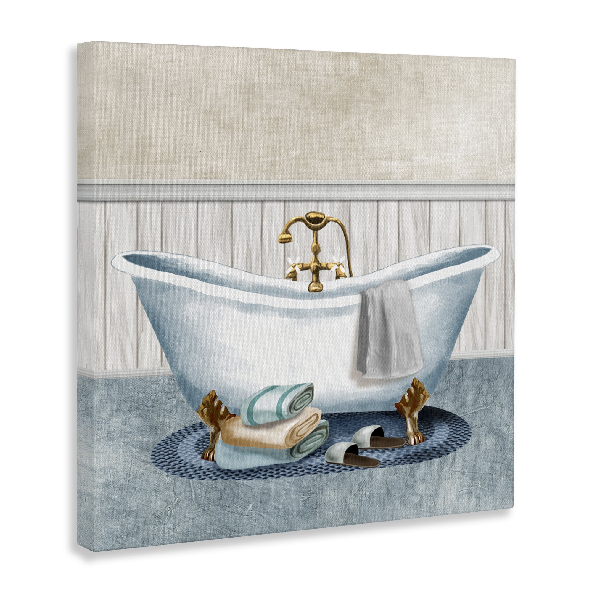 Stupell Industries Cozy Spa Bathtub & Slippers Canvas Wall Art, design by Conrad Knutsen
