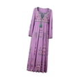 thumbnail image 3 of Vestido de verano para mujer, vestido informal bohemio con escote en V para ir de compras a diario y desplazarse por la calle , PÚrpura Púrpura, 3 of 8