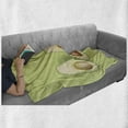 thumbnail image 6 of Avocado Soft Flannel Fleece Throw Blanket, Realistic Avocado Cut in Half Image with Brown Exotic Food Theme, Cozy Plush for Indoor and Outdoor Use, 60" x 80", Green Pale Green Brown, by Ambesonne, 6 of 6