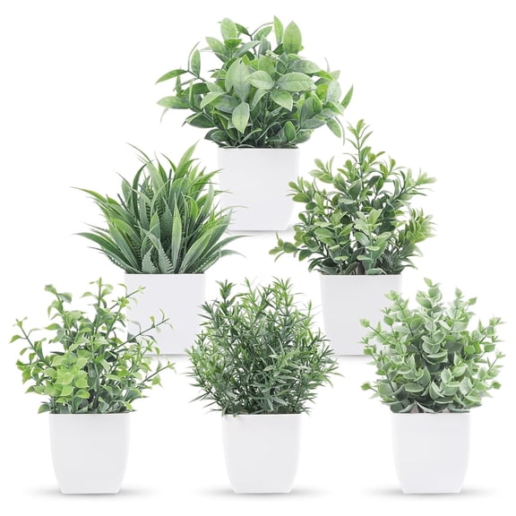 Artificial Plants in Indoor Pots 6 Count
