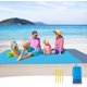 thumbnail image 1 of Anti Sand Beach Blanket Waterproof Beach Mat 210 x 200 cm 4 Fixing Corners Beach Mat Mat for Beach Travel Camping Hiking Picnic Vacation, 1 of 5