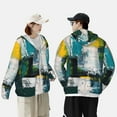 thumbnail image 4 of Gaeub Abstract Brushstrokes Green Blue Men's and Women's UPF 50+ Long-Sleeved Sun Protection Clothing, Fishing Shirt Long Sleeve Zip-Small, 4 of 7