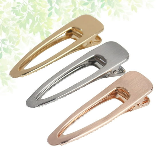 WRITWAA 3Pcs Assorted Color Alloy Hair Clips Duckbill Style for Decoration