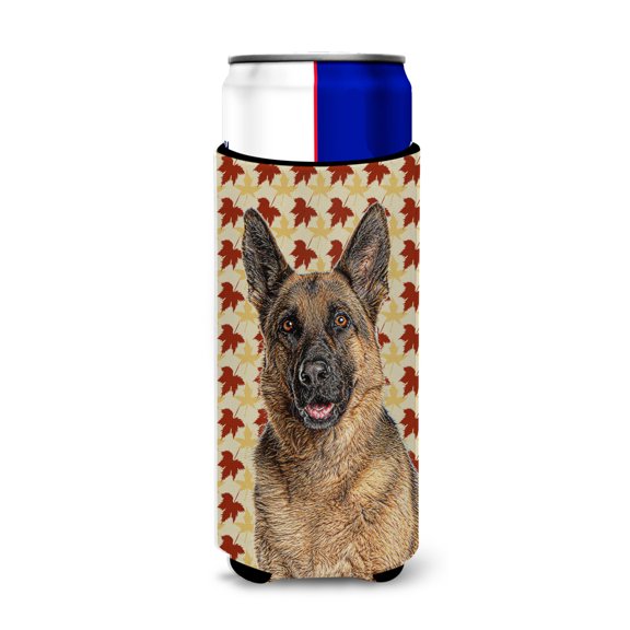 Fall Leaves German Shepherd Ultra Hugger for slim cans