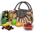 thumbnail image 3 of Disketp USA Sunflower Flag Bolsa Térmica Estampada, Bolsa Térmica Aislante para Almuerzo, Playa y Campamento, 3 of 6