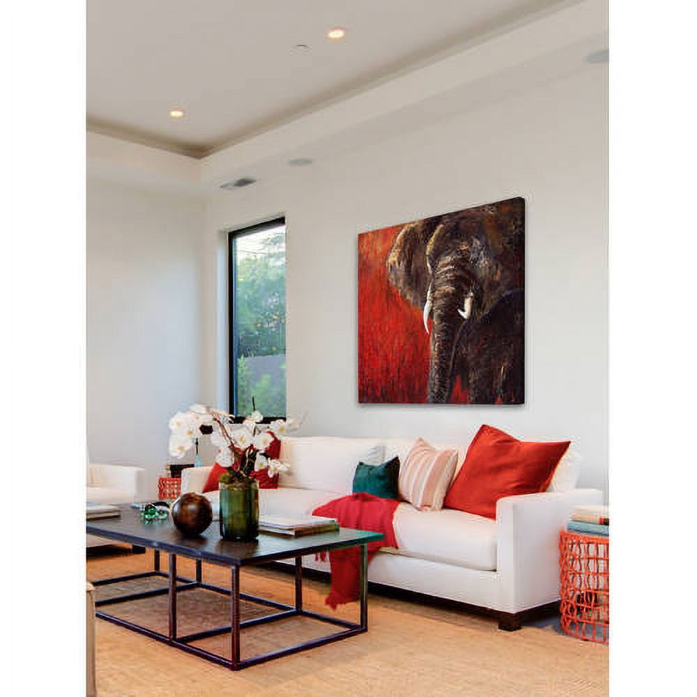 Marmont Hill "Red Tranquility" by Bergerac Painting Print on Wrapped Canvas