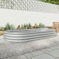 thumbnail image 5 of Miniyam 7.4×3.72×0.95ft Metal Raised Garden Bed, Oval Raised Planter for Flowers Plants, Vegetables Herb, Silver, 5 of 7
