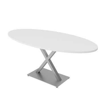 3X6 Oval Conference Room Table With X Base Electrical And Data Unit