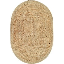 Homespice George Handcrafted Jute Oval Rugs 6x9', Use These Braided Rugs Anywhere You Want a Rustic Farmhouse Vibe, Natural Jute Rug