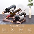 thumbnail image 3 of Unique Bargains Countertop Wine Rack, Metal Wine Cellar Racks, Tabletop Free Standing Wine Bottle Stand Holder Display Shelf, Rose Gold, 3 of 6