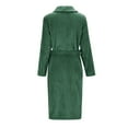 thumbnail image 5 of Gaexia Robes For Women Coral Bathrobe Long Sleeve Winter Wear with Pockets and Belt Soft Flannel Nightgown Elegant Cardigan Style Comfort, 5 of 7