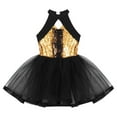 thumbnail image 3 of YONGHS Kids Girls Sleeveless Shiny Ballet Dance Leotard Tutu Mesh Dress, 3 of 7