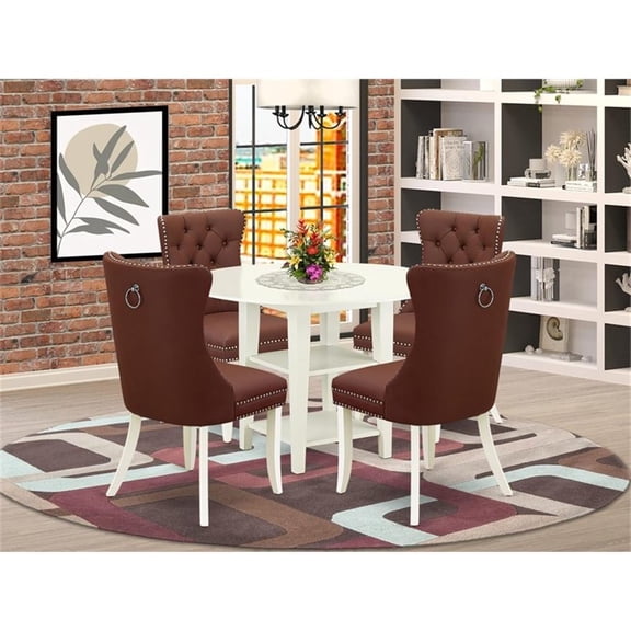 East West Furniture 5 Piece Dinette Set for Small Spaces