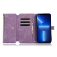 thumbnail image 3 of Dteck with iPhone13 Pro Max Zipper Wallet Case,PU Leather Magnetic Card Slots Shockproof Zipper Pocket Flip Magnetic Cover for iPhone 13 pro max 6.7 inch,Purple, 3 of 6
