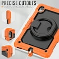 thumbnail image 2 of Dteck for Lenovo Tab M10 FHD Plus Case 10.3" with Built in Screen Protector, Heavy Duty Shockproof Child Proof Rugged Case with Rotating Handle Stand,Orange, 2 of 7