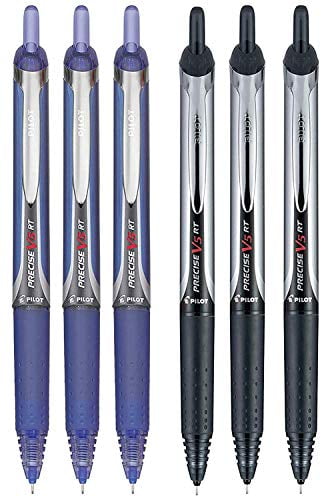 Extra Fine Point Pilot Precise V5 RT Retractable Rolling Ball Pens 3 Pack of 6 