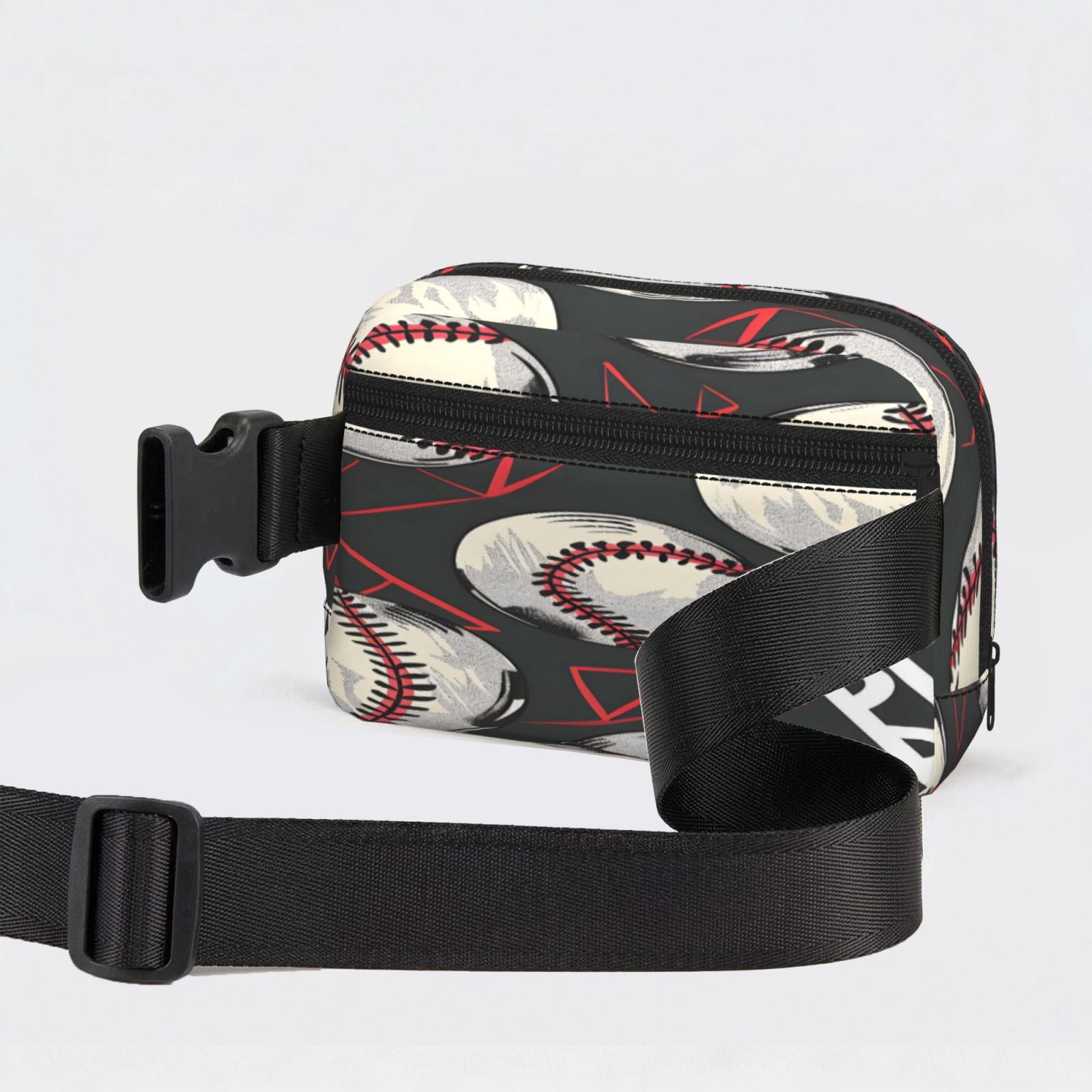 Unisex Square Waist Bag Stylish Backpack For Hiking Running Fitness Workouts Shopping And Travel Baseball Theme Urban Street Sport Style (3)