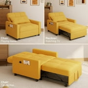 Aiho Folding Sofa Bed, Convertible Chair Bed with Pillow, Foldable Couch with Back Support for Living Room Bedroom - Dark Grey