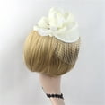 thumbnail image 5 of MSJUHEG Tea Party Hats,Feather Hair Clip,Feather Headpiece,Church Hats,Fascinators Hats,Fascinator Hat Flower Feather Mesh Tea Hairband for Women Beige One Size, 5 of 9