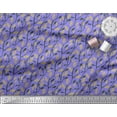 thumbnail image 1 of Soimoi Purple Cotton Voile Fabric Leaves & Clover Floral Print Fabric by the Yard 42 Inch Wide, 1 of 3