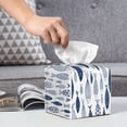 thumbnail image 4 of Kdxio Blue Fish Print Tissue Box Cover,Square Decorative PU Leather Facial Paper Case Organizer Holder Dispenser for Bathroom,Night Stands,Desk,Car 5.2''X5.2''X5.2'', 4 of 6