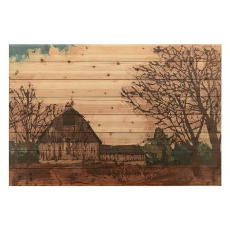 Fine Art Giclee Printed on Solid Fir Wood Planks - Erstwhile Barn 1