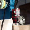 thumbnail image 3 of 20oz Tumblers Red Christmas Snowflake and Plaid Pattern Stainless Steel Vacuum Insulated Double Wall Travel Tumbler Cups Mug with Lid and Straw,Cleaning Brush for Cold & Hot Drinks, 3 of 7