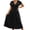 Black, variant on Women's V-Neck Twist Waist Short Sleeve A-Line Casual Midi Dresses for Women Work Office & Party Wear