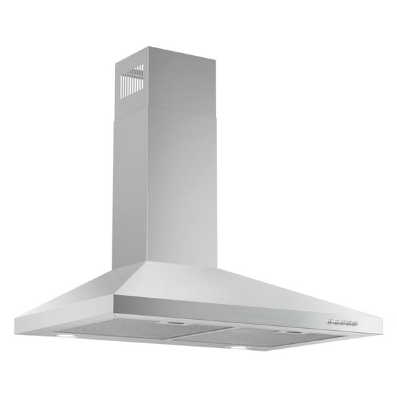 FIREGAS Range Hood with 500 CFM, 30 Inch Stainless Steel Wall Mount Kitchen Hood, Ducted/Ductless Convertible, 3-Speed Exhaust Fan, LED Light, Aluminum Filters