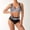 Black, variant on Women's High Waisted Two Piece Swimsuit Printed Bikini Set Tie Front Top Ruched Bottom Beach Bathing Suit Red Size M