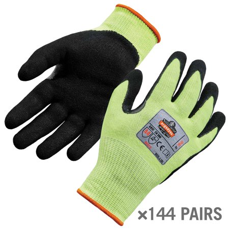 7041-Case L Lime Hi-Vis Nitrile-Coated Level 4 Cut Gloves - Case